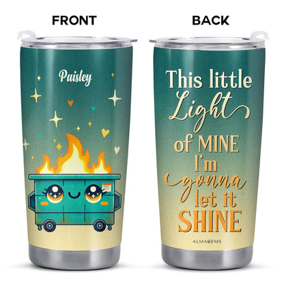 Let It Shine Cute Cart with Flames and Stars Tumbler