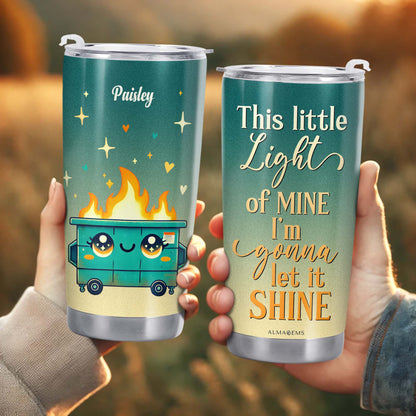 Let It Shine Cute Cart with Flames and Stars Tumbler