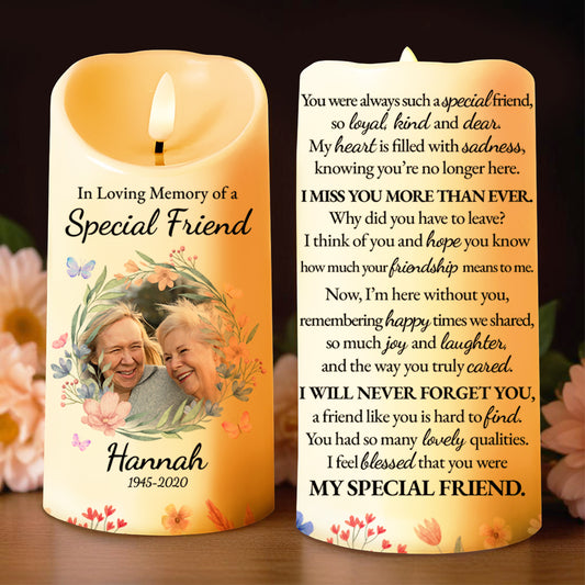 Floral Wreath Memorial Candle For A Special Friend