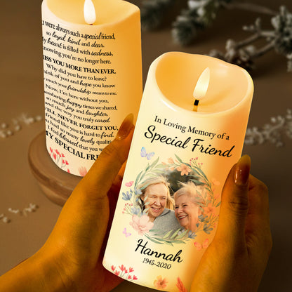Floral Wreath Memorial Candle For A Special Friend