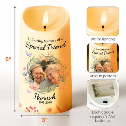 Floral Wreath Memorial Candle For A Special Friend