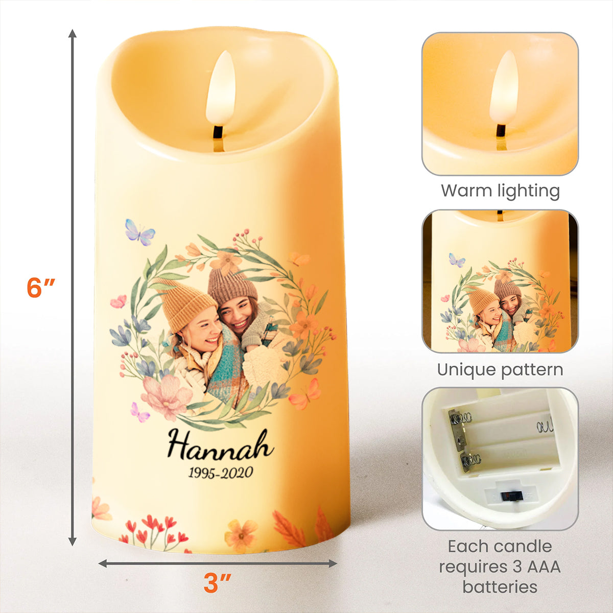 I Miss You Best Friend Memorial Candle With Flower Design