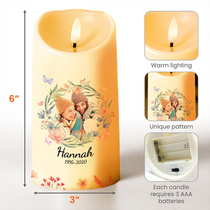 I Miss You Best Friend Memorial Candle With Flower Design