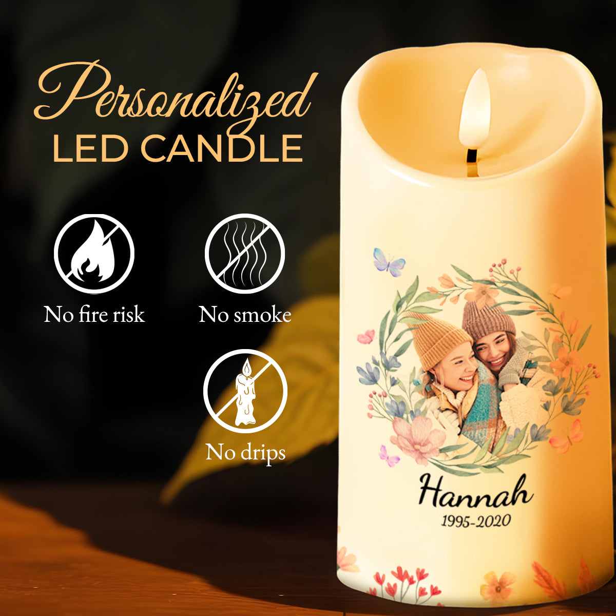I Miss You Best Friend Memorial Candle With Flower Design
