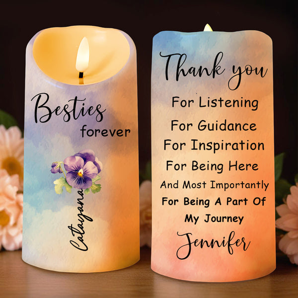 Besties Forever Floral LED Candle