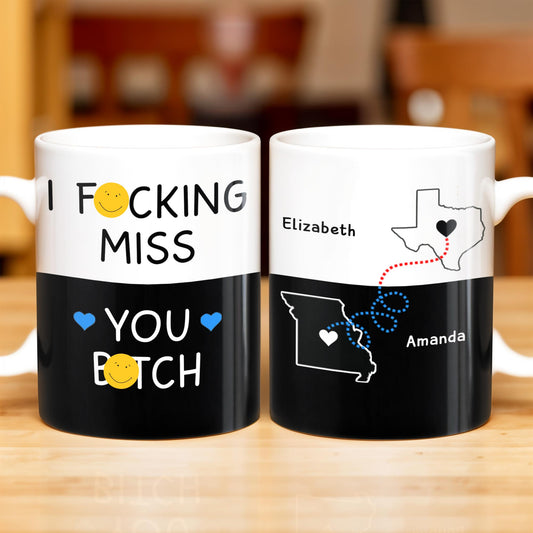 I Miss You So Much, Long-Distance Friendship Mug - Personalized Custom Coffee Mug - BST138_MG