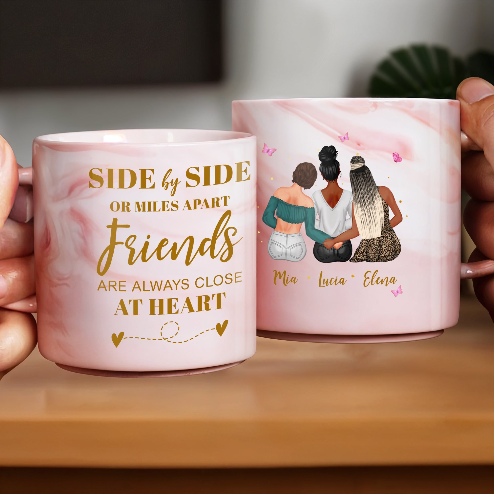 Side by Side Friends - Personalized Custom Mug, Gift for Besties – ALMAGEMS