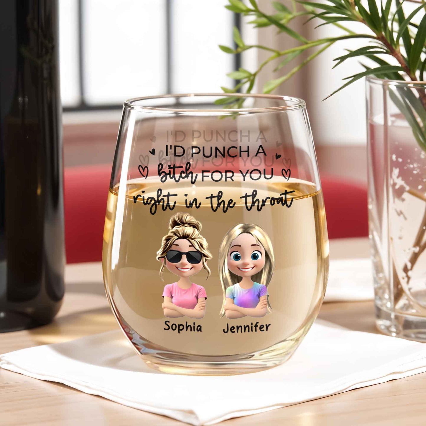 I'd Punch A B*tch For You Right In The Throat, Cartoon Figures And Heart