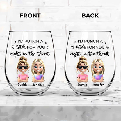 I'd Punch A B*tch For You Right In The Throat, Cartoon Figures And Heart