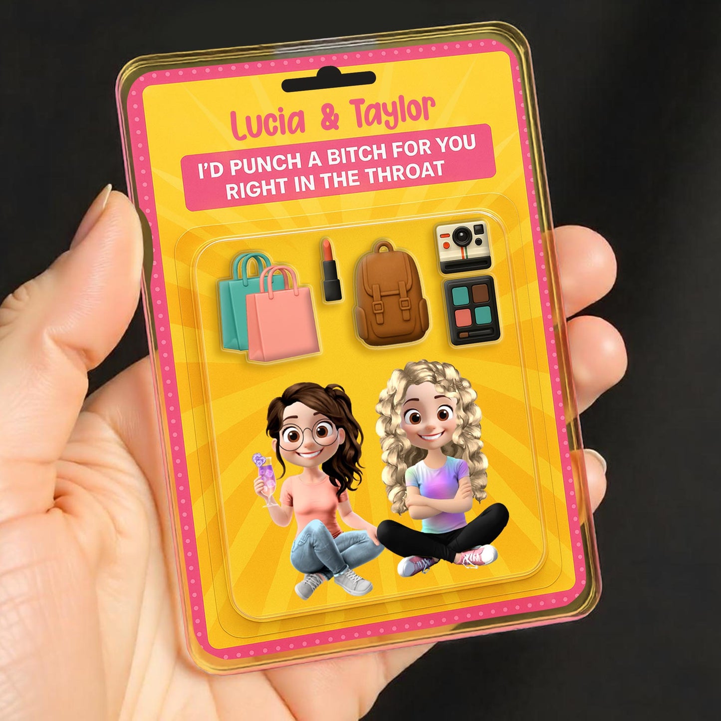 I'd Punch A B*tch For You Right In The Throat, Lipstick, Backpack, Camera