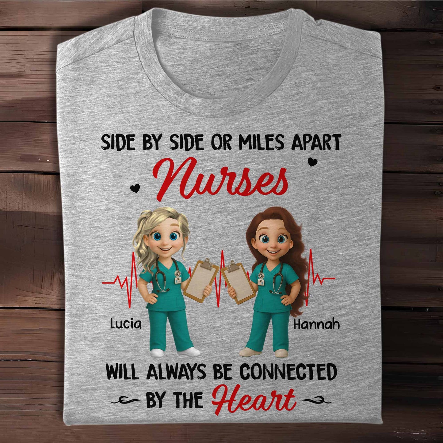 Nurses Connected By The Heart, Heartbeat Line