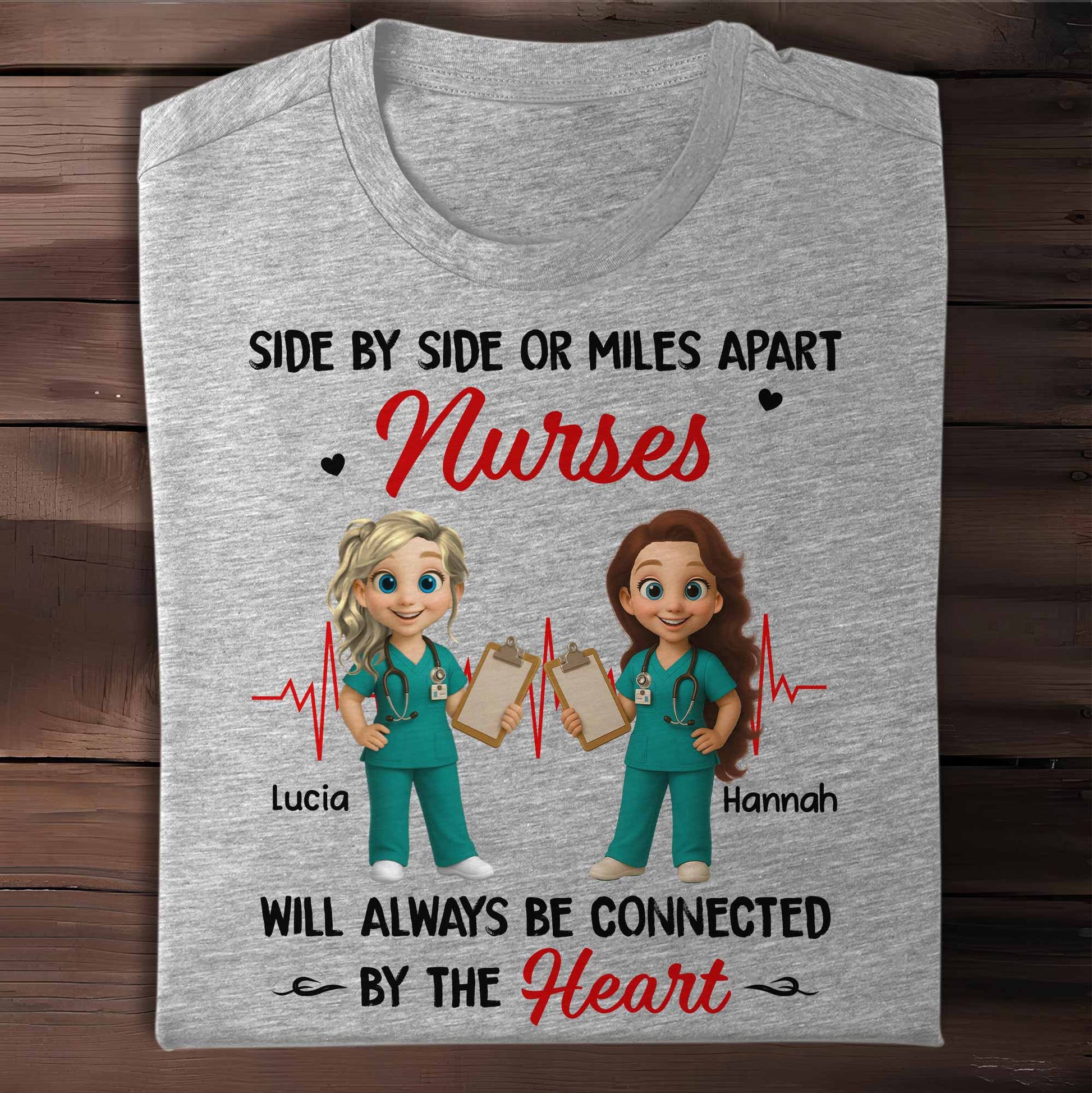 Nurses Connected By The Heart, Heartbeat Line