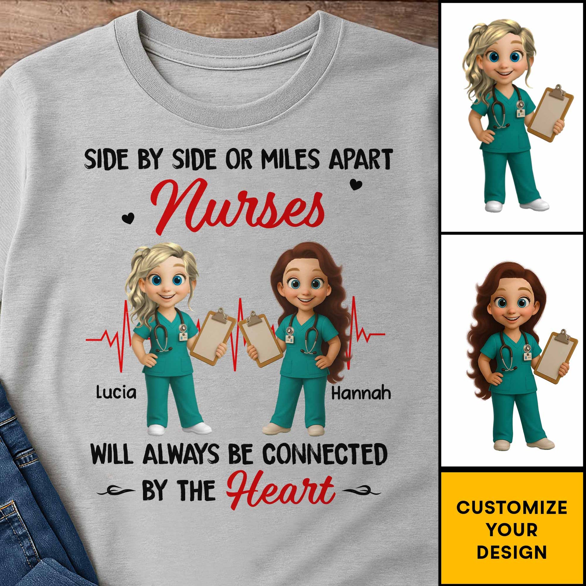 Nurses Connected By The Heart, Heartbeat Line