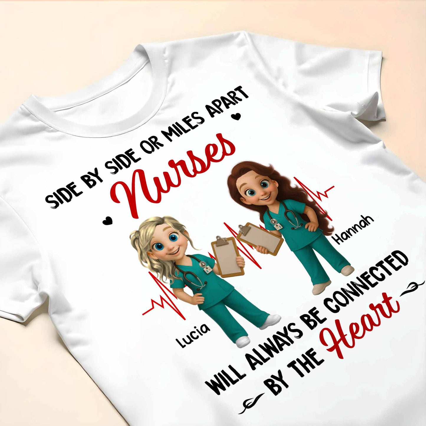 Nurses Connected By The Heart, Heartbeat Line