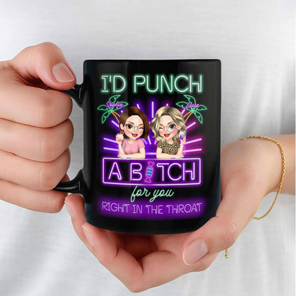I'd Punch A B*tch For You, Neon Cartoon Friends Mug