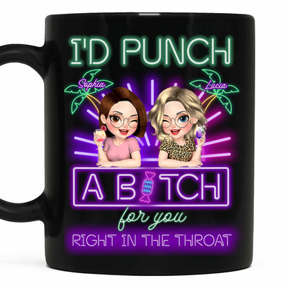 I'd Punch A B*tch For You, Neon Cartoon Friends Mug