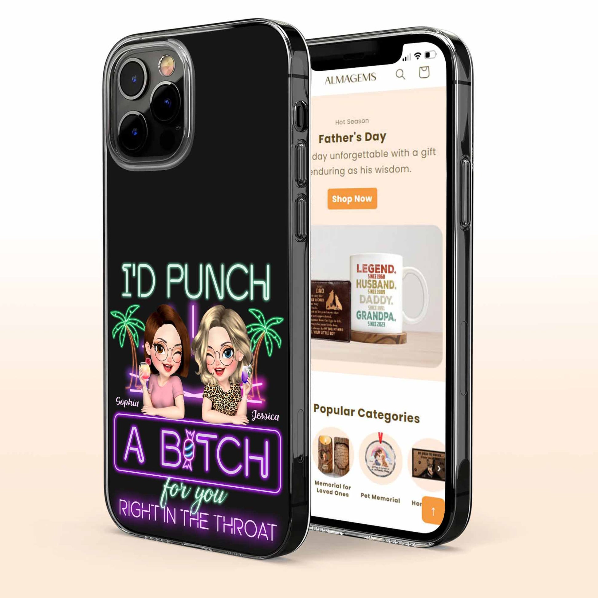 I'd Punch A B*tch For You, Neon Sign Style And Palm Trees