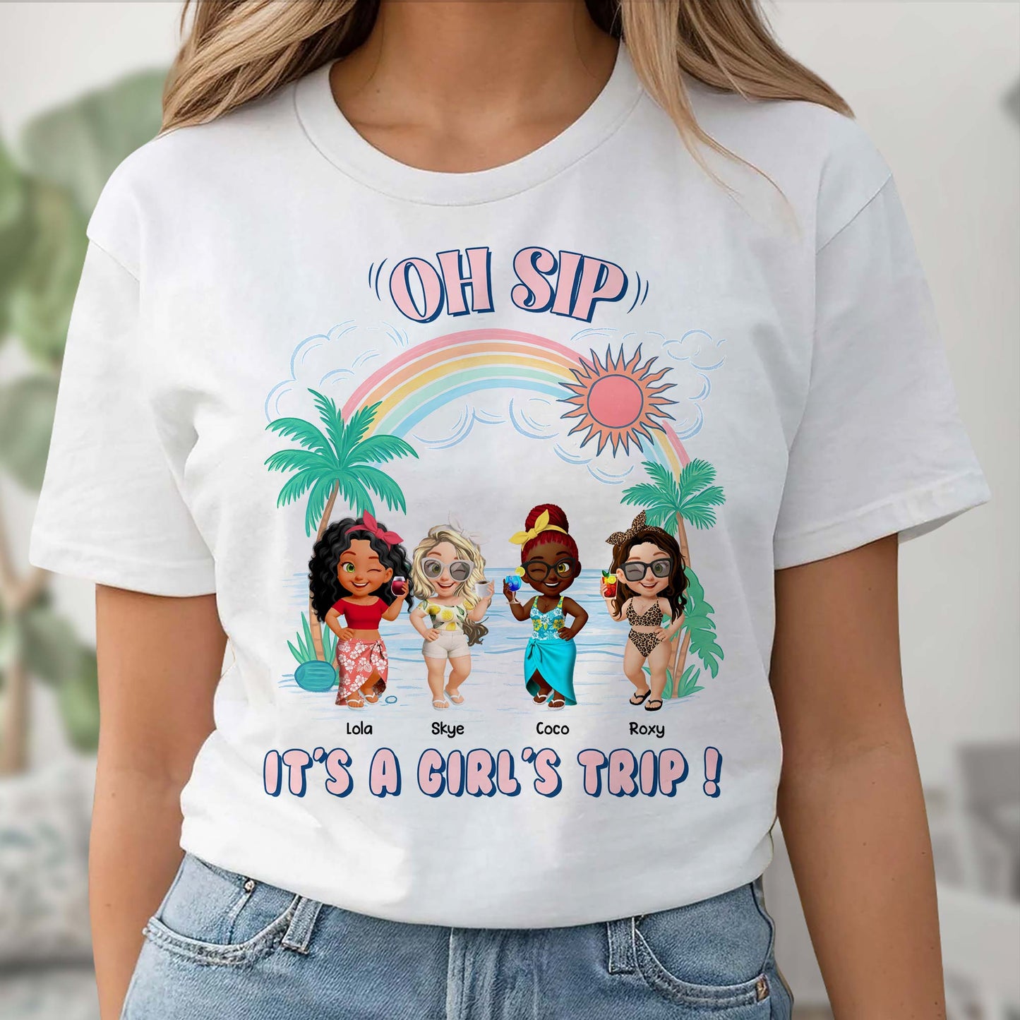 Oh Sip, It's A Girl's Trip With Cartoon Figures