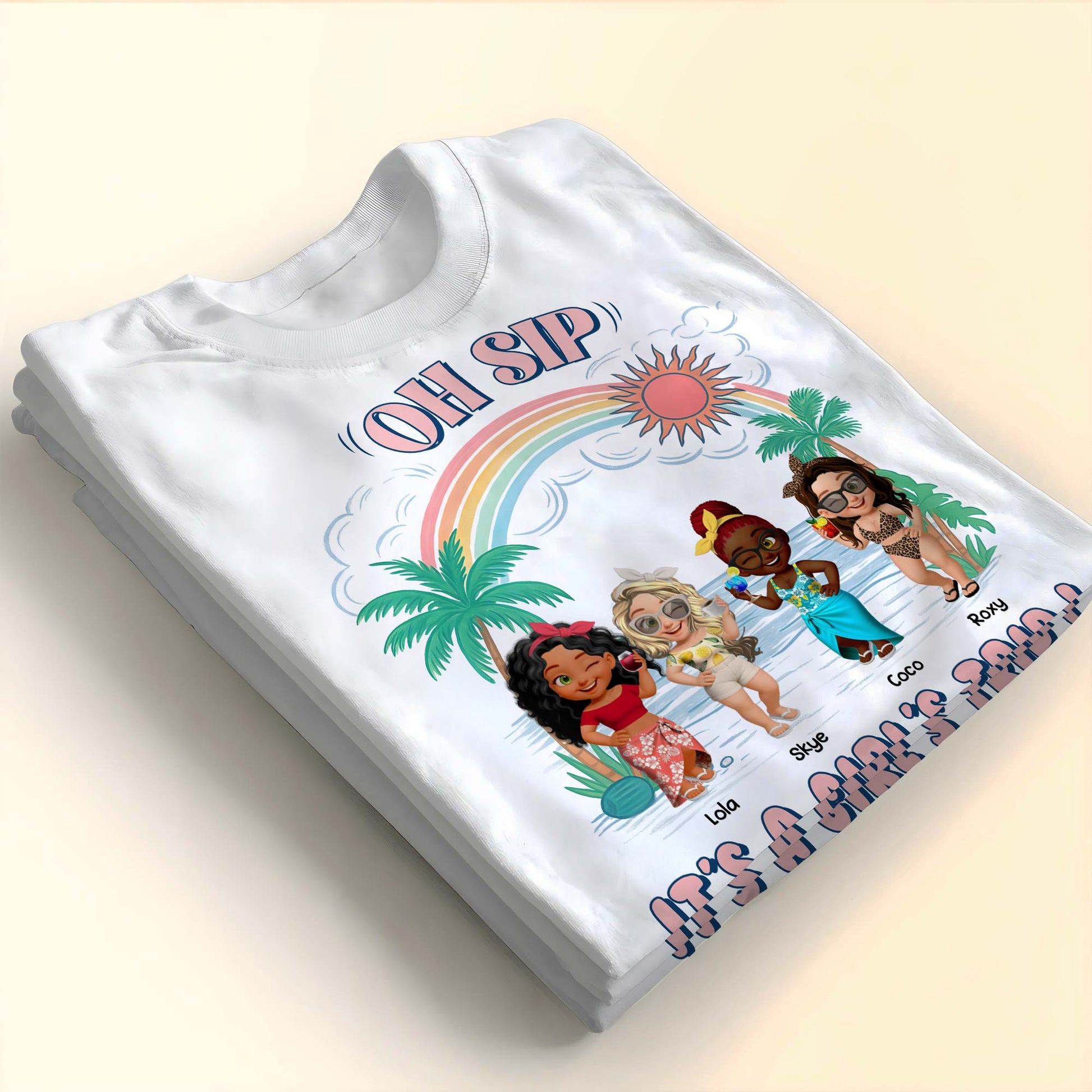 Oh Sip, It's A Girl's Trip With Cartoon Figures