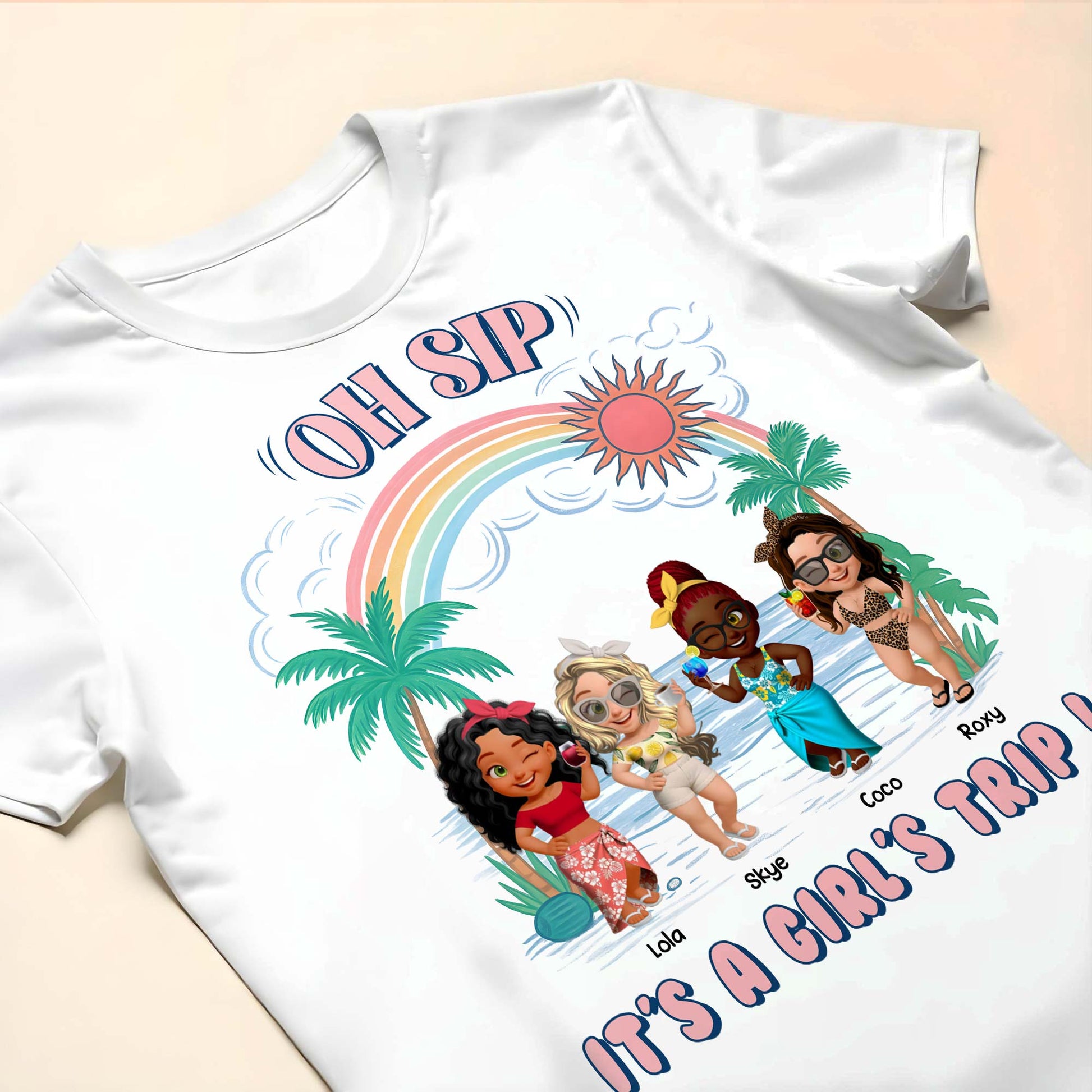 Oh Sip, It's A Girl's Trip With Cartoon Figures