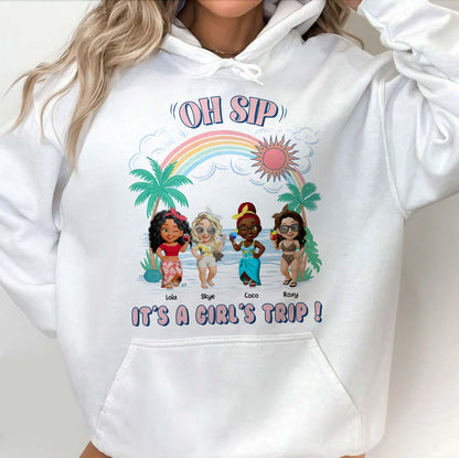 Oh Sip, It's A Girl's Trip With Cartoon Figures