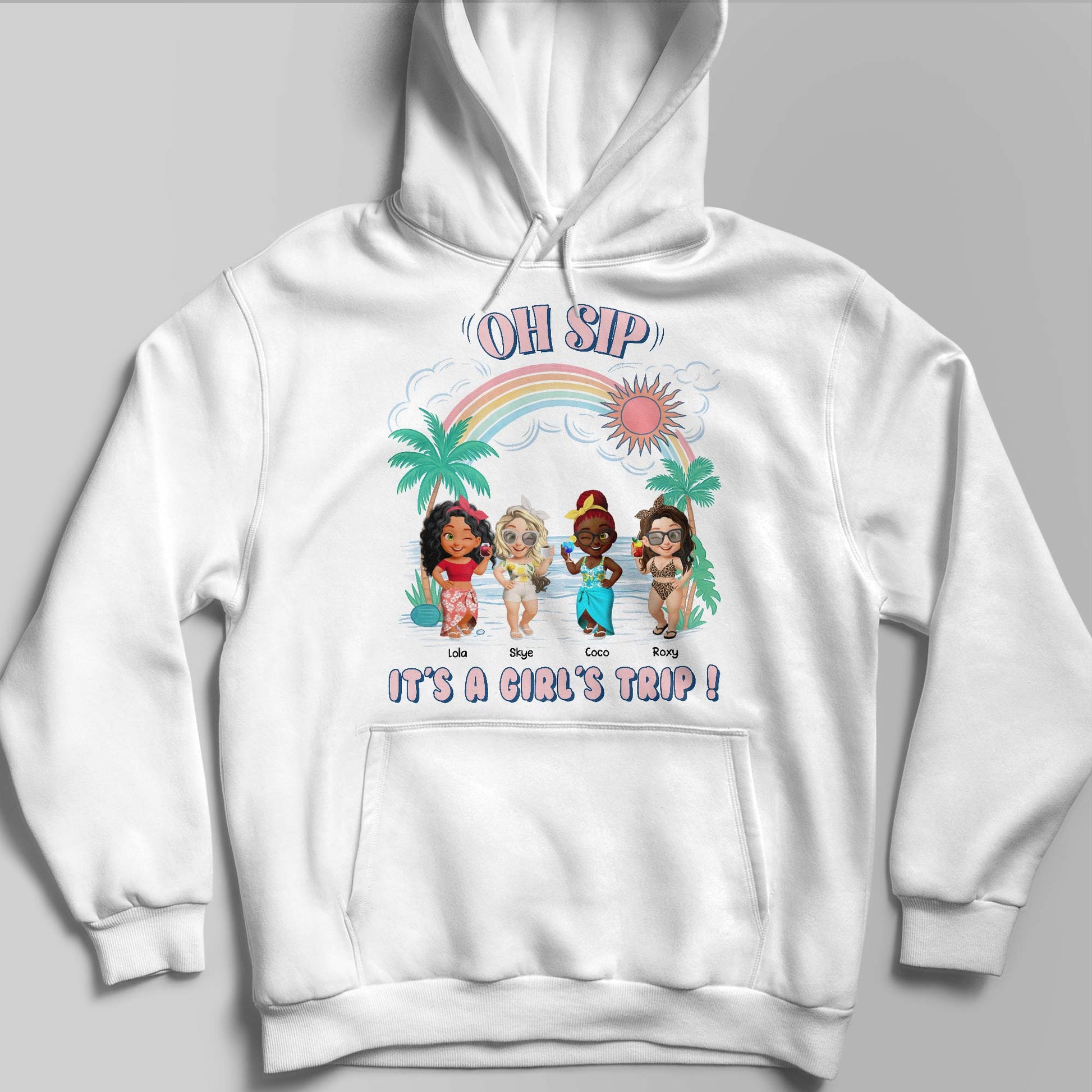 Oh Sip, It's A Girl's Trip With Cartoon Figures