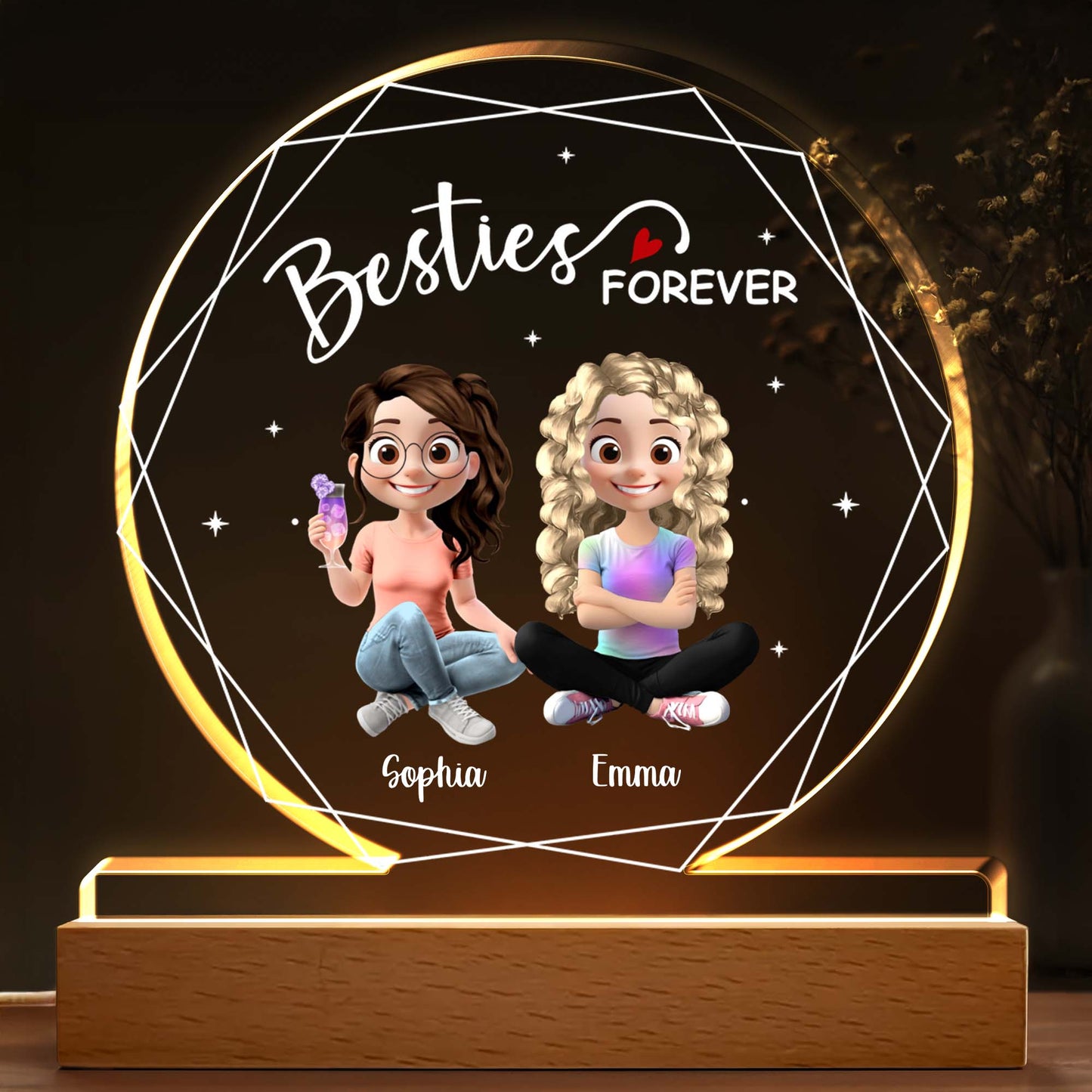 Besties Forever With Two Girls And Heart