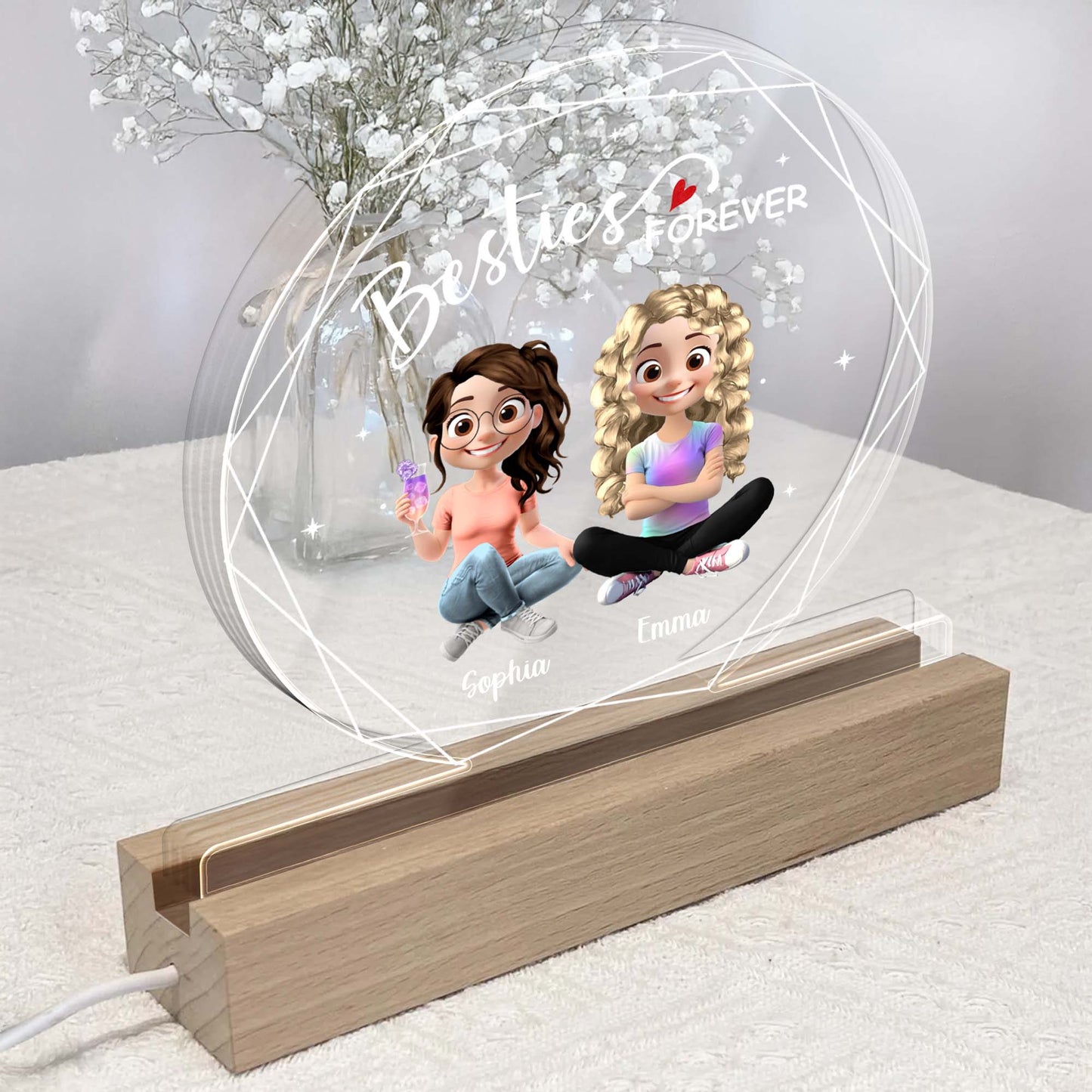 Besties Forever With Two Girls And Heart