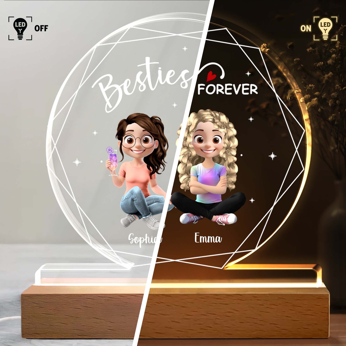 Besties Forever With Two Girls And Heart