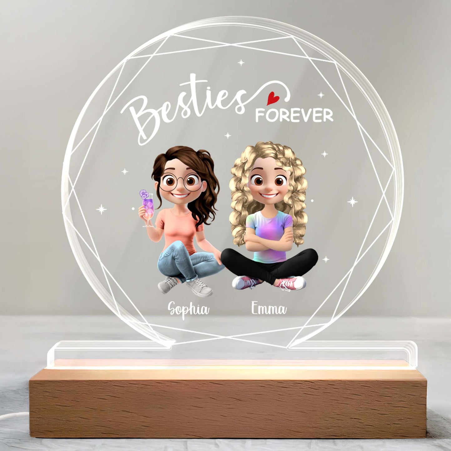 Besties Forever With Two Girls And Heart