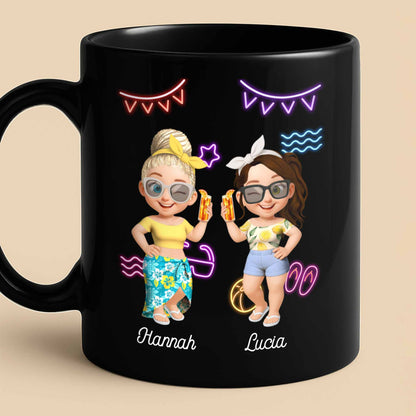 Beaches And Booze And Besties With Beach Symbols And Drinks