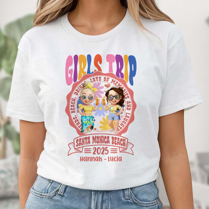 Girls Trip, Cartoon Figures, Sunglasses And Drinks - Personalized Custom Unisex T-shirt, Hoodie - BST166_WBAS