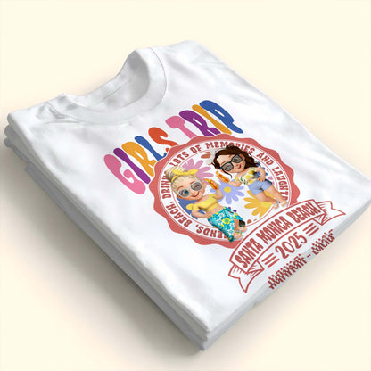 Girls Trip, Cartoon Figures, Sunglasses And Drinks - Personalized Custom Unisex T-shirt, Hoodie - BST166_WBAS