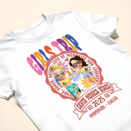 Girls Trip, Cartoon Figures, Sunglasses And Drinks - Personalized Custom Unisex T-shirt, Hoodie - BST166_WBAS