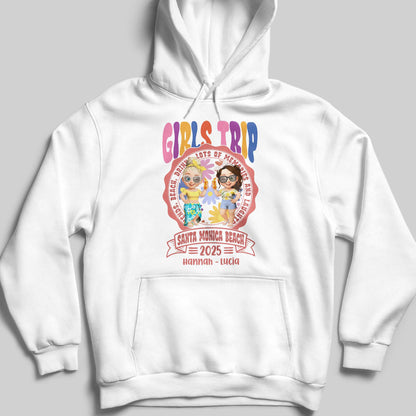 Girls Trip, Cartoon Figures, Sunglasses And Drinks - Personalized Custom Unisex T-shirt, Hoodie - BST166_WBAS