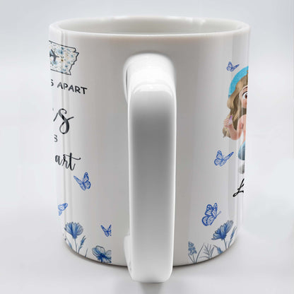 Side By Side Or Miles Apart, Besties Are Always Connected By Heart, Butterflies and Flowers