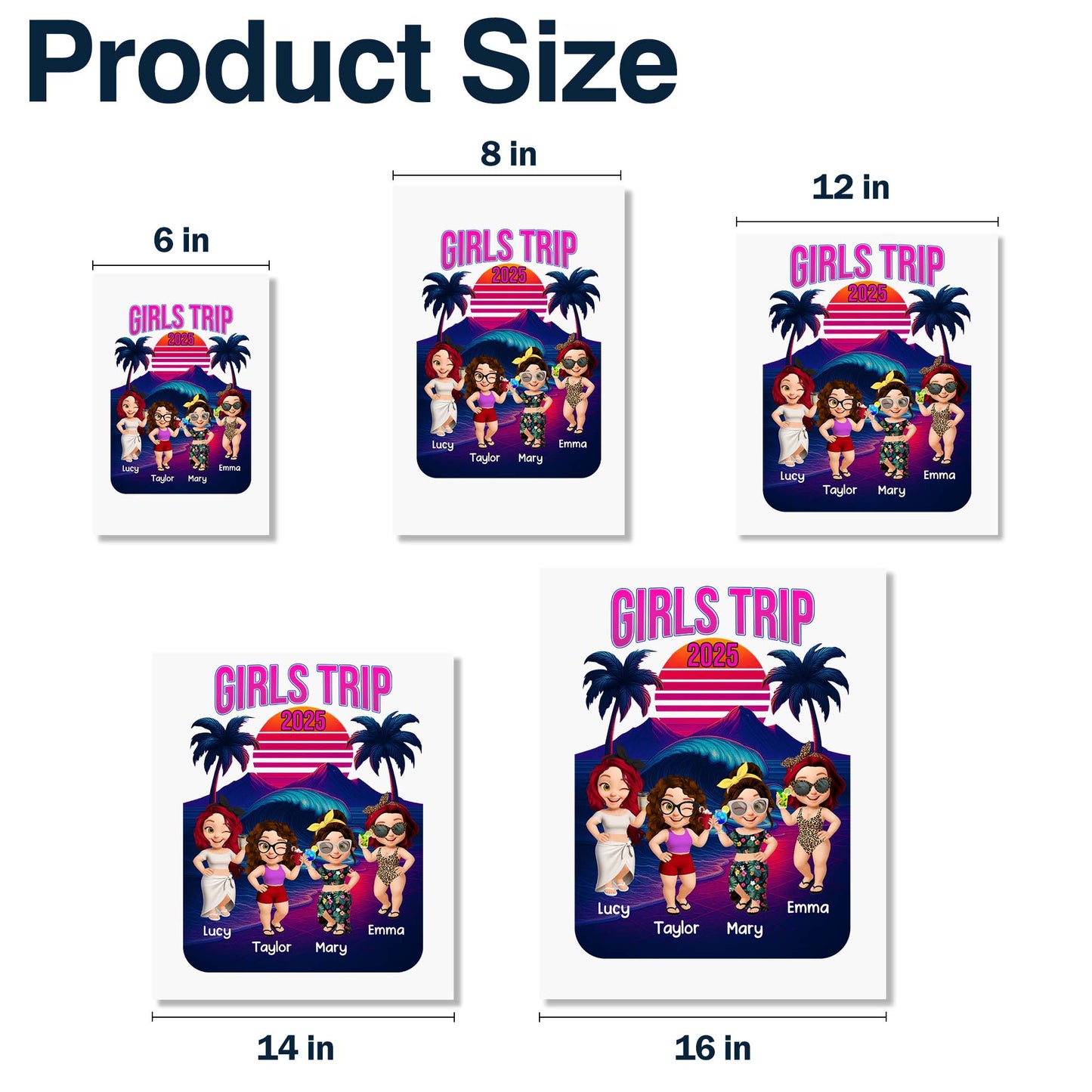 Girls Trip With Group Of Friends And Palm Trees