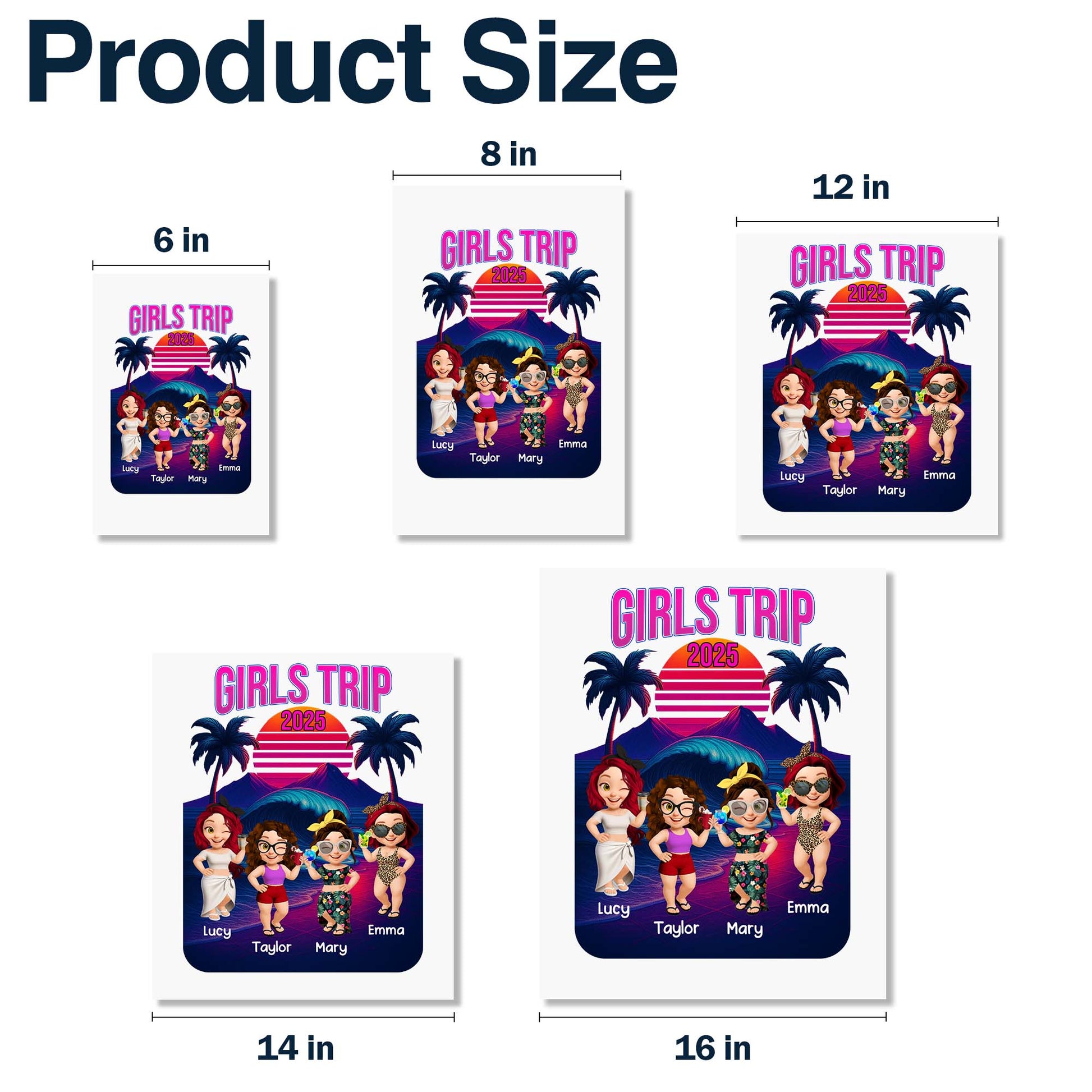 Girls Trip With Group Of Friends And Palm Trees