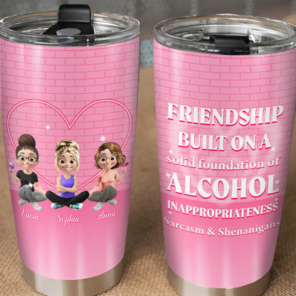 Friendship Built On A Solid Foundation Of Alcohol, Cartoon Friends and Heart