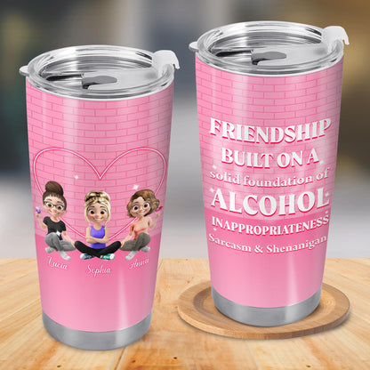 Friendship Built On A Solid Foundation Of Alcohol, Cartoon Friends and Heart