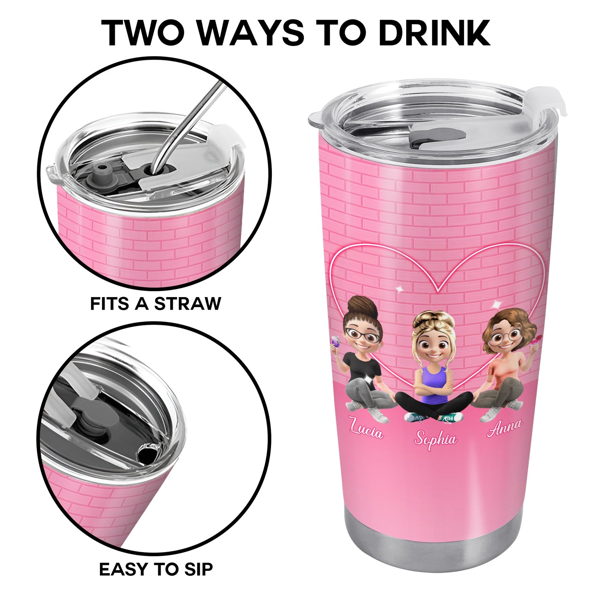 Friendship Built On A Solid Foundation Of Alcohol, Cartoon Friends and Heart