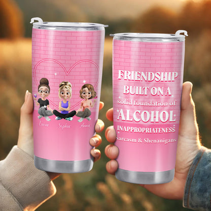Friendship Built On A Solid Foundation Of Alcohol, Cartoon Friends and Heart