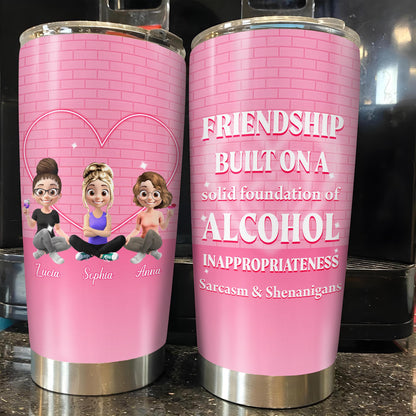 Friendship Built On A Solid Foundation Of Alcohol, Cartoon Friends and Heart