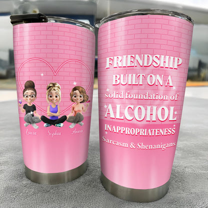 Friendship Built On A Solid Foundation Of Alcohol, Cartoon Friends and Heart