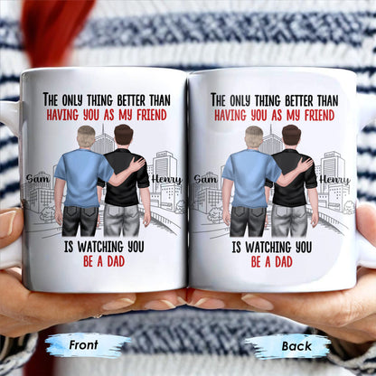 The Only Thing Better Than Having You As My Friend, Two Adult Males and Cityscape