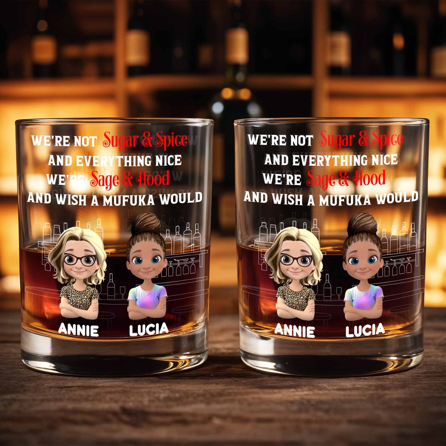 We're Not Sugar And Spice, Sage And Hood Glassware