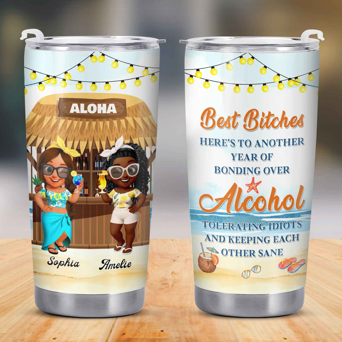 Best Friends Bonding Over Alcohol Tropical Moments