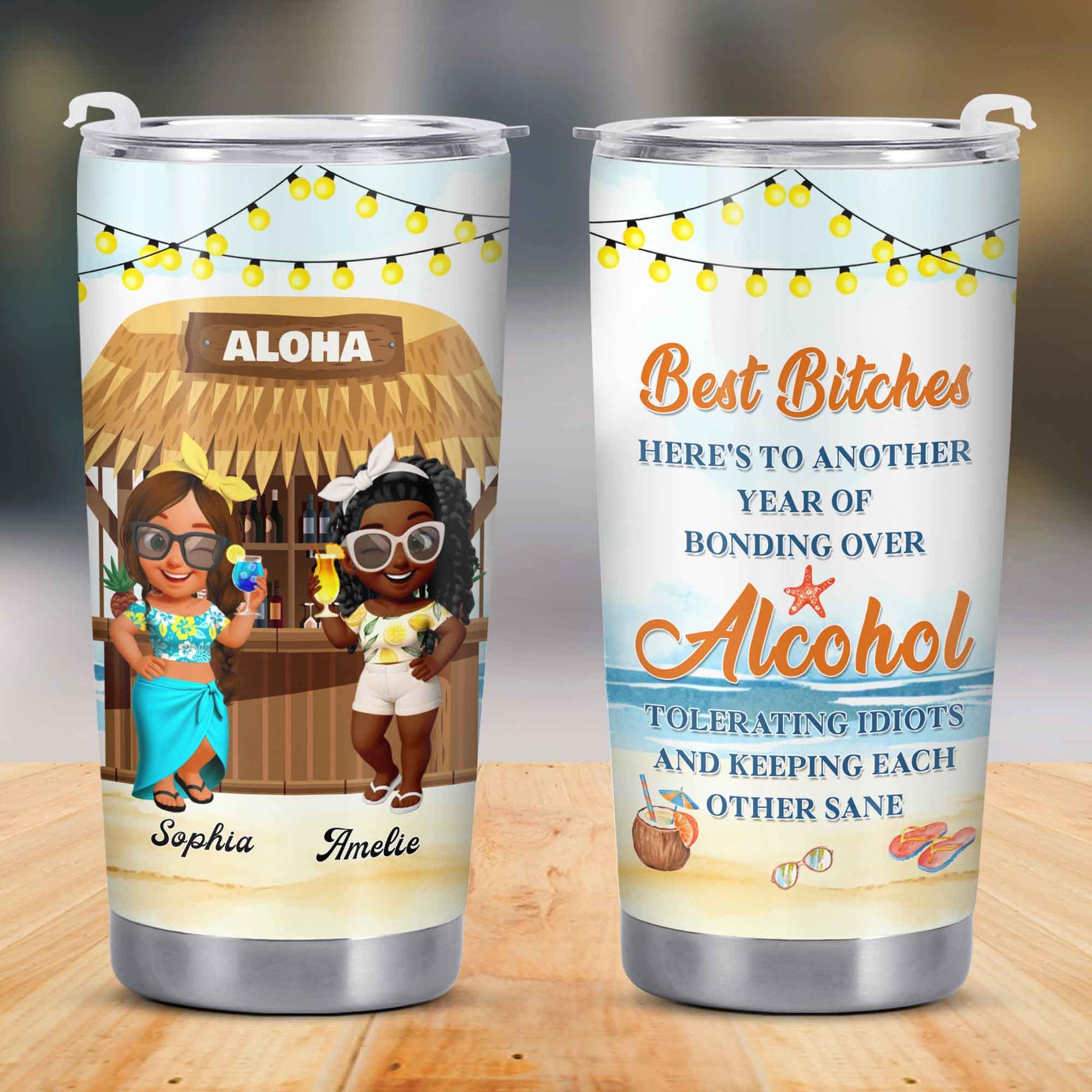 Best Friends Bonding Over Alcohol Tropical Moments