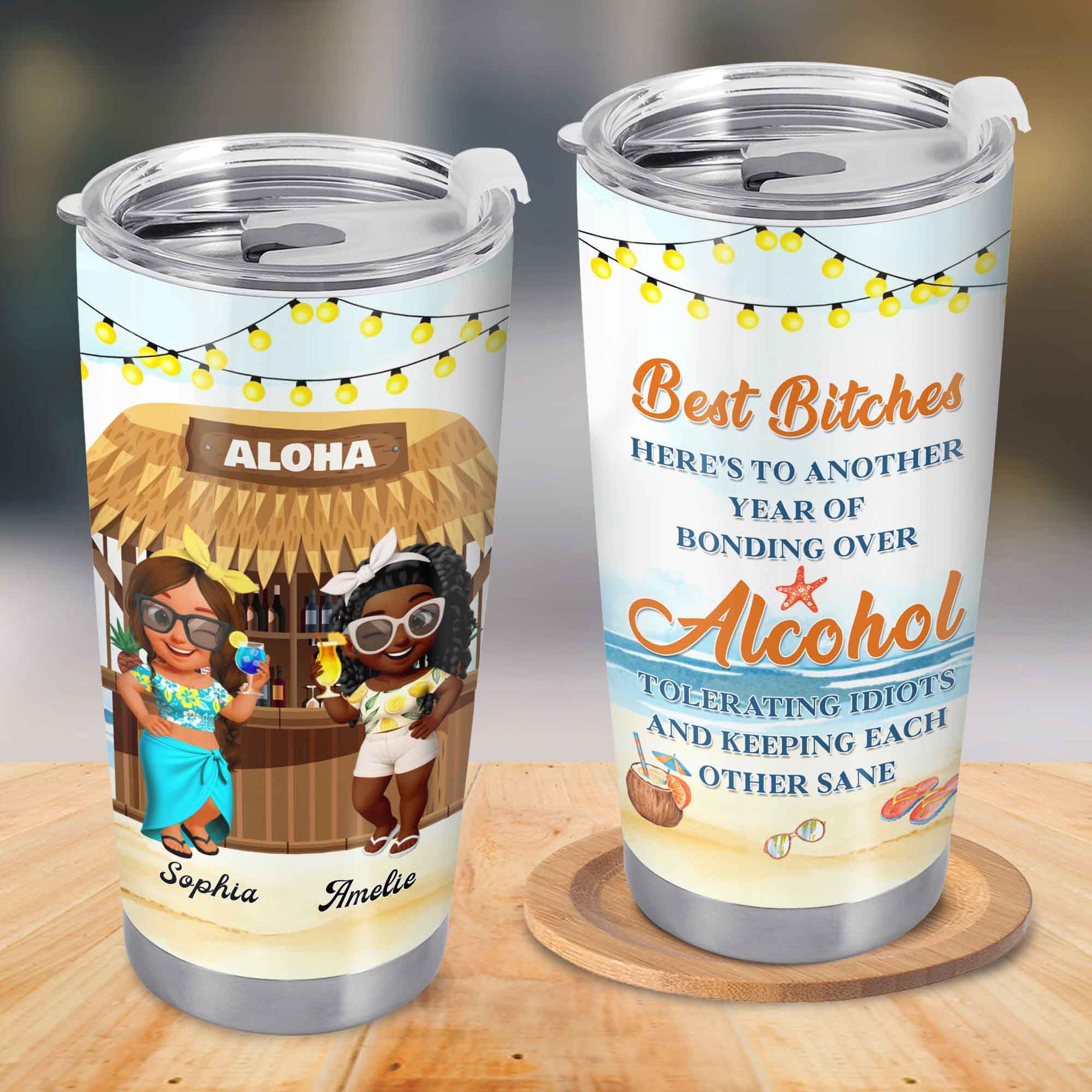 Best Friends Bonding Over Alcohol Tropical Moments