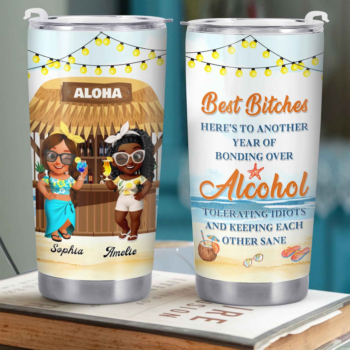 Best Friends Bonding Over Alcohol Tropical Moments